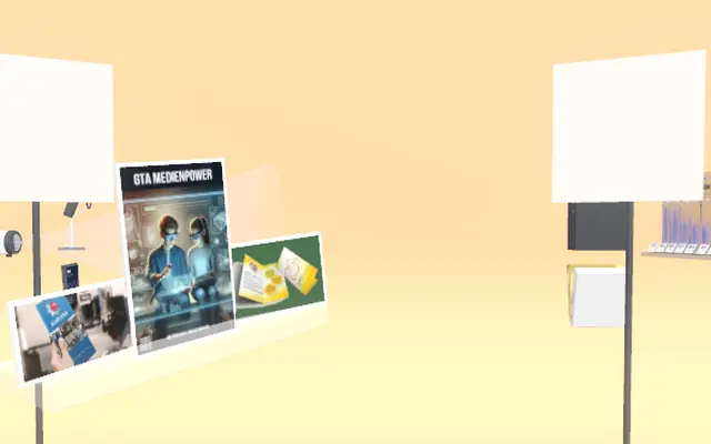 Flyer und Plakat mit KI im 3D-Raum