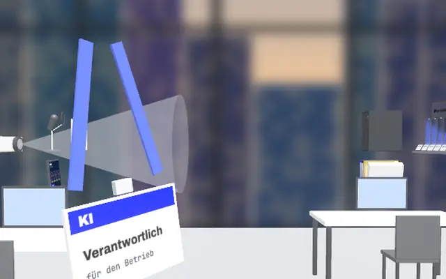 KI-Verantwortlicher im Betrieb im 3D-Raum