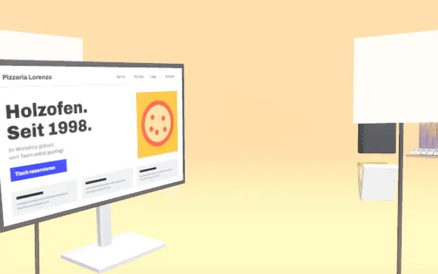 Website im Workshop im 3D-Raum