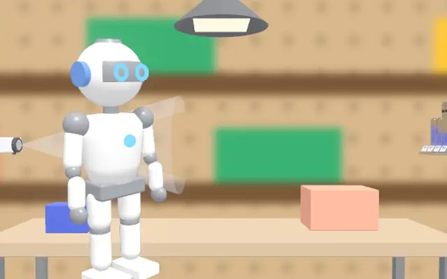 Roboter mit lokaler KI im 3D-Raum