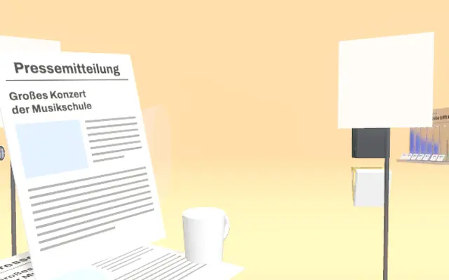 Pressemitteilung mit KI im 3D-Raum