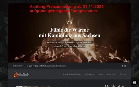 Startseite von Kaminholz Sachsen